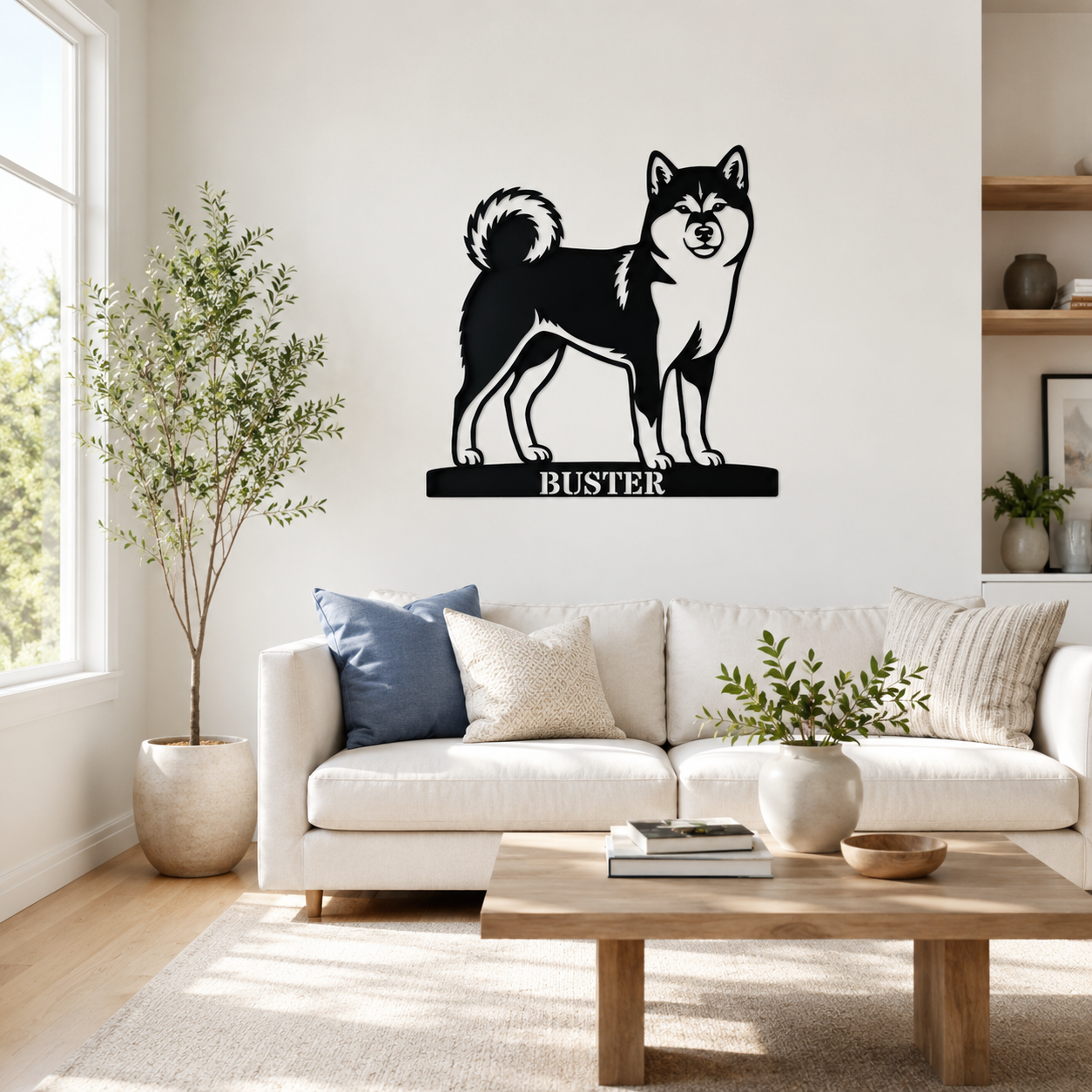 Personalized Shiba Inu Name Metal Sign. Custom Dog Owner Wall Decor Gift