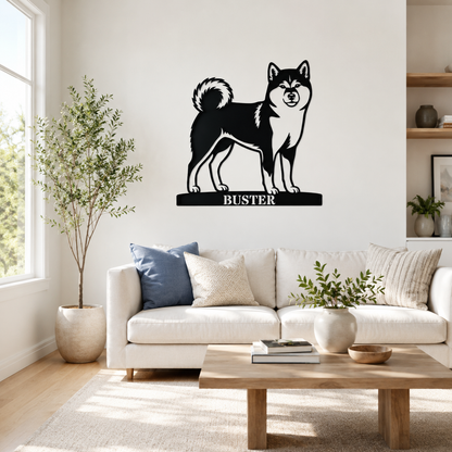 Personalized Shiba Inu Name Metal Sign. Custom Dog Owner Wall Decor Gift