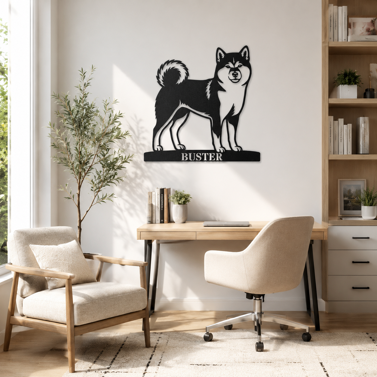 Personalized Shiba Inu Name Metal Sign. Custom Dog Owner Wall Decor Gift