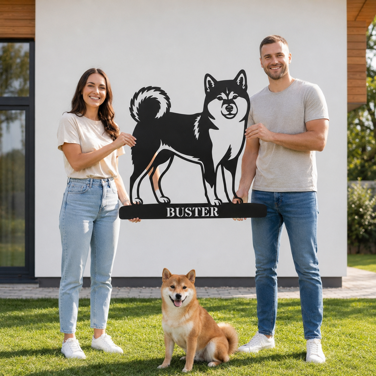 Personalized Shiba Inu Name Metal Sign. Custom Dog Owner Wall Decor Gift