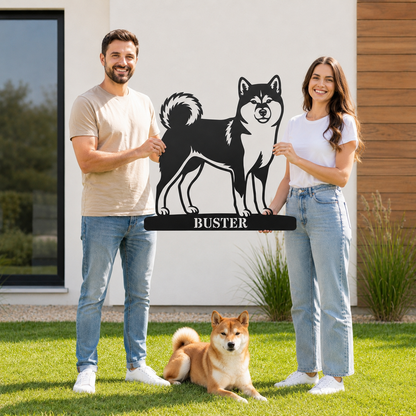 Personalized Shiba Inu Name Metal Sign. Custom Dog Owner Wall Decor Gift