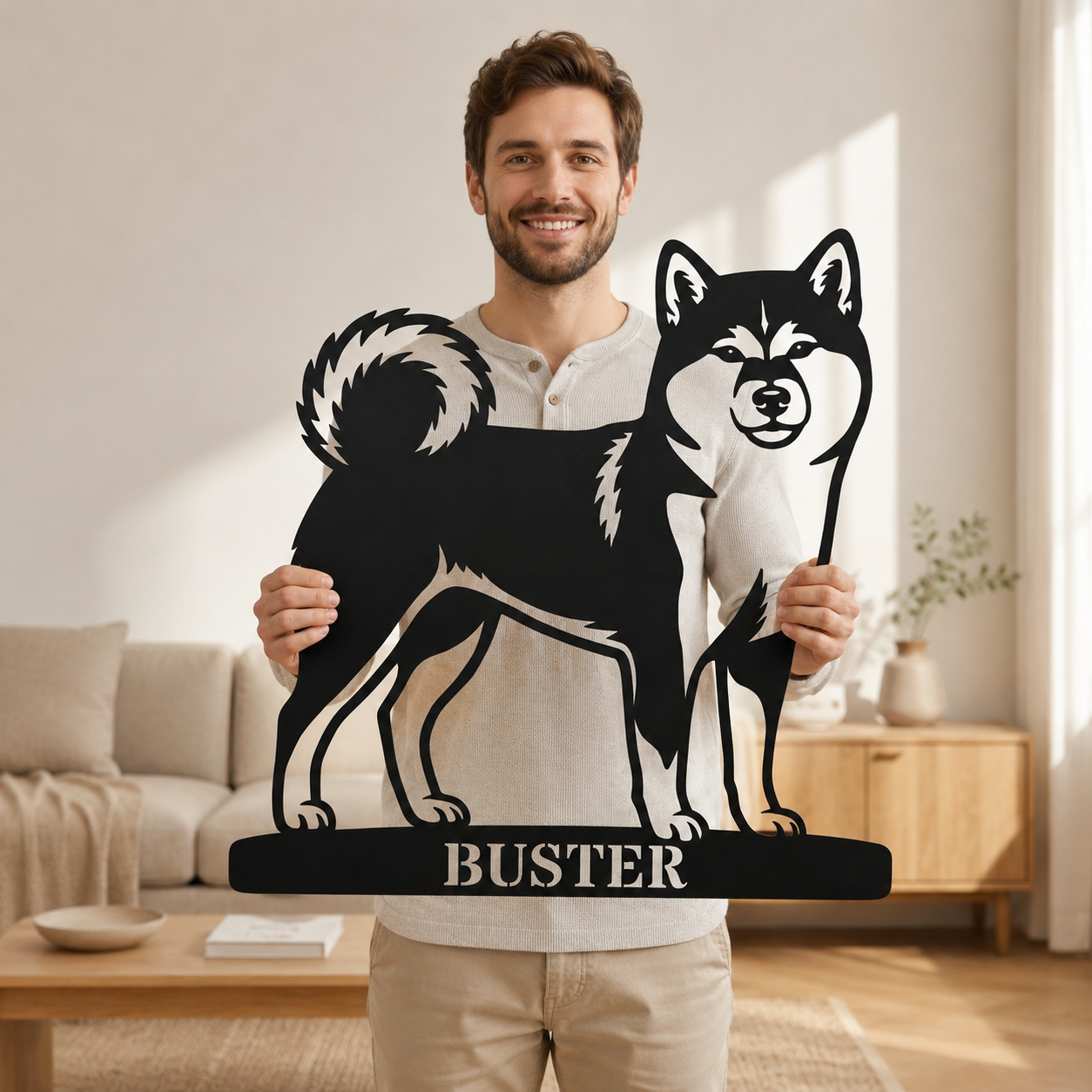 Personalized Shiba Inu Name Metal Sign. Custom Dog Owner Wall Decor Gift