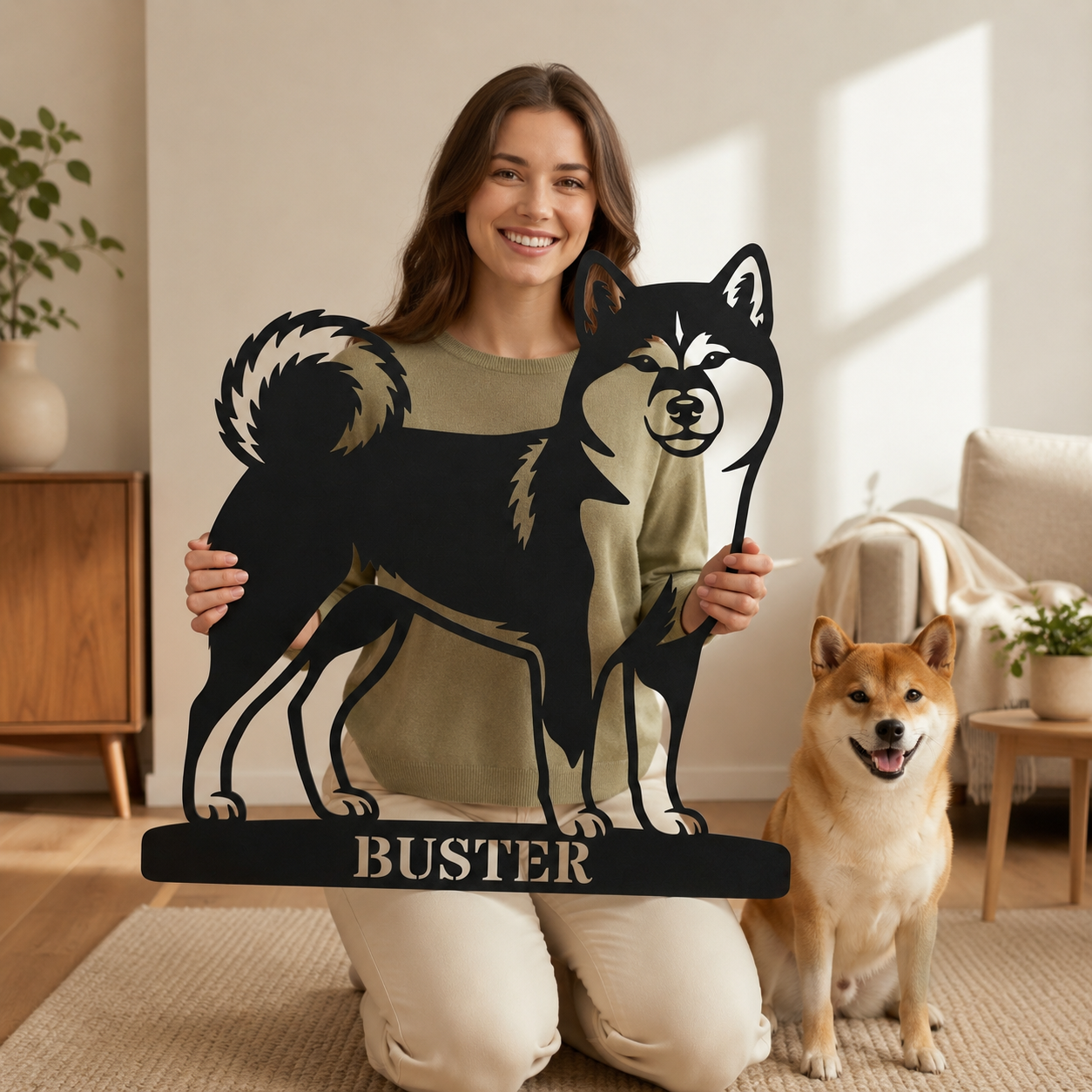 Personalized Shiba Inu Name Metal Sign. Custom Dog Owner Wall Decor Gift