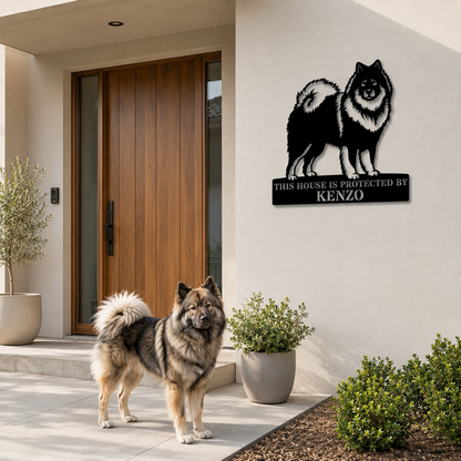 Personalized Eurasier Guard Metal Sign Gift. Custom Dog Name Wall Decor
