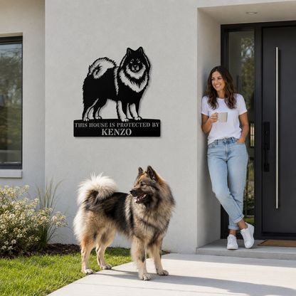 Personalized Eurasier Guard Metal Sign Gift. Custom Dog Name Wall Decor