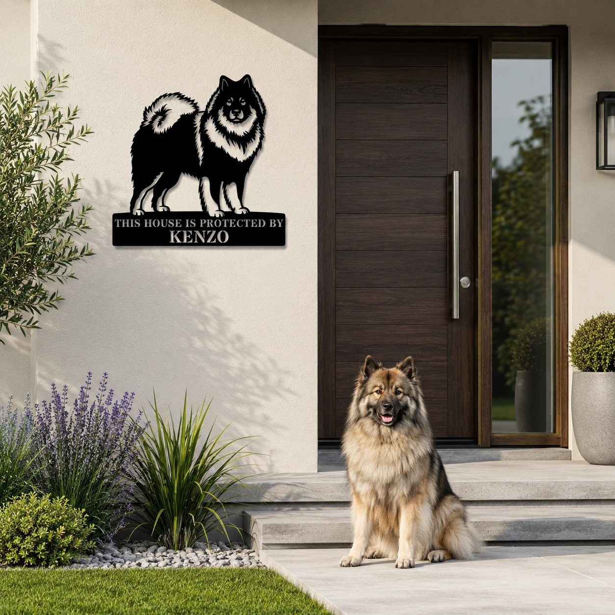 Personalized Eurasier Guard Metal Sign Gift. Custom Dog Name Wall Decor