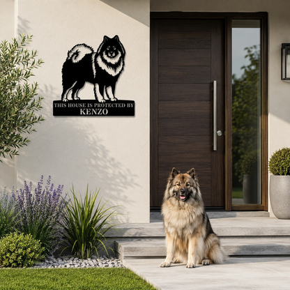 Personalized Eurasier Guard Metal Sign Gift. Custom Dog Name Wall Decor