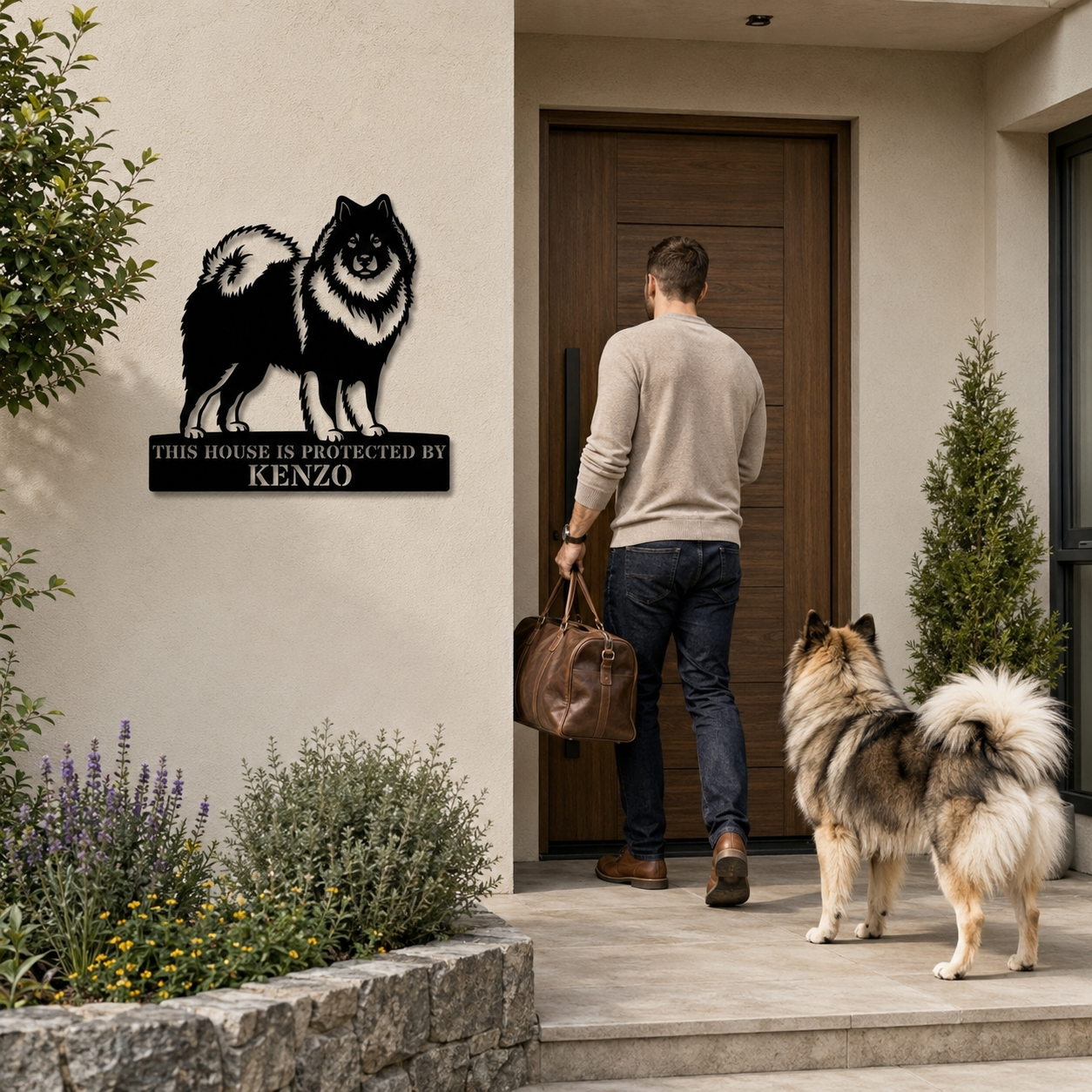 Personalized Eurasier Guard Metal Sign Gift. Custom Dog Name Wall Decor