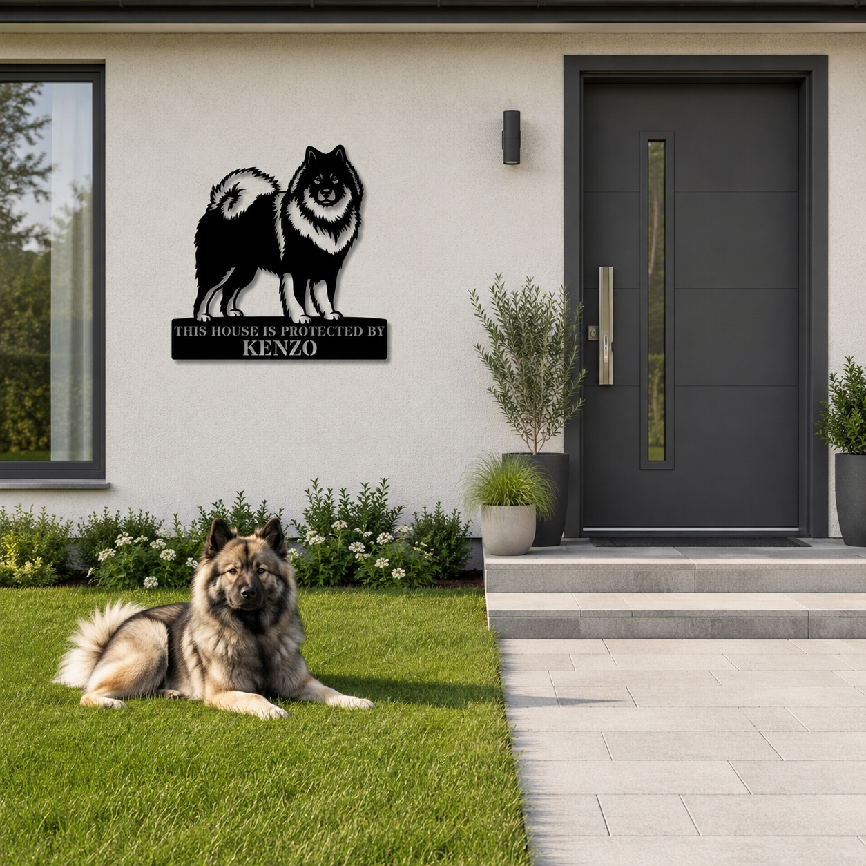 Personalized Eurasier Guard Metal Sign Gift. Custom Dog Name Wall Decor