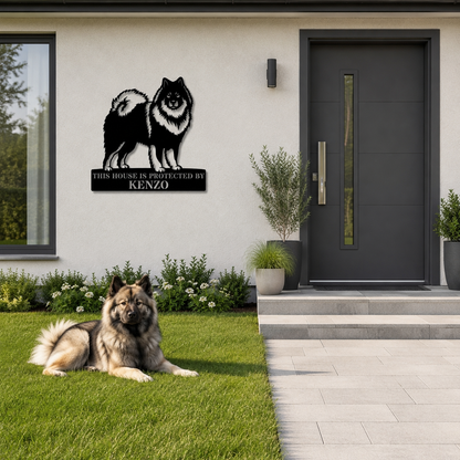 Personalized Eurasier Guard Metal Sign Gift. Custom Dog Name Wall Decor