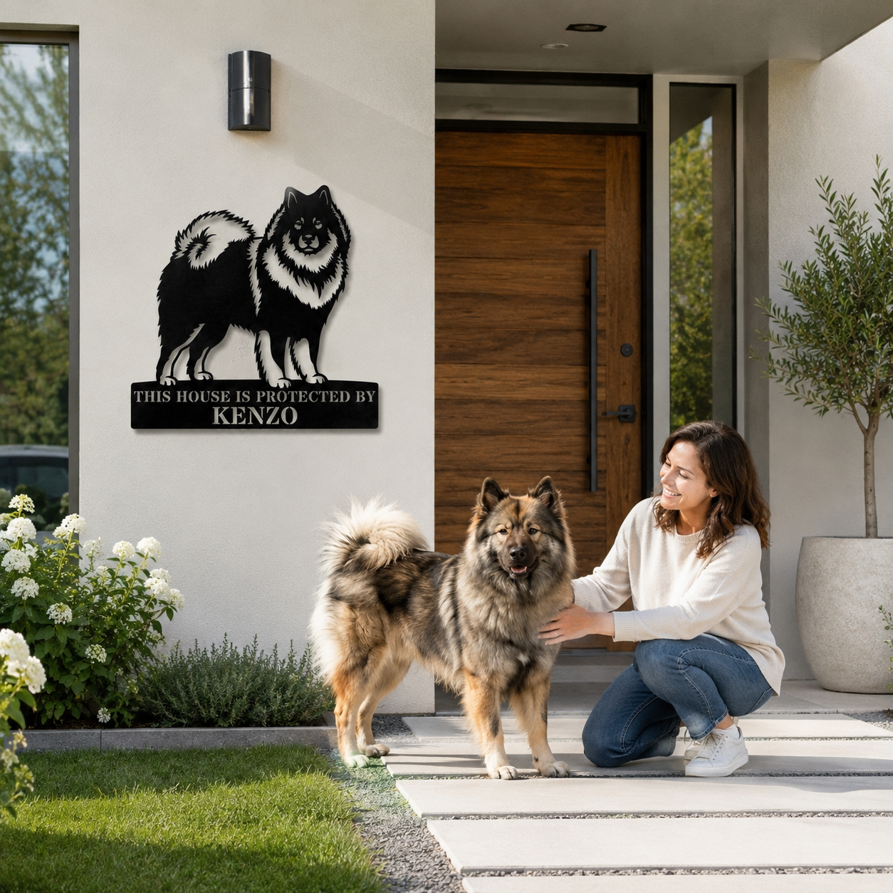 Personalized Eurasier Guard Metal Sign Gift. Custom Dog Name Wall Decor