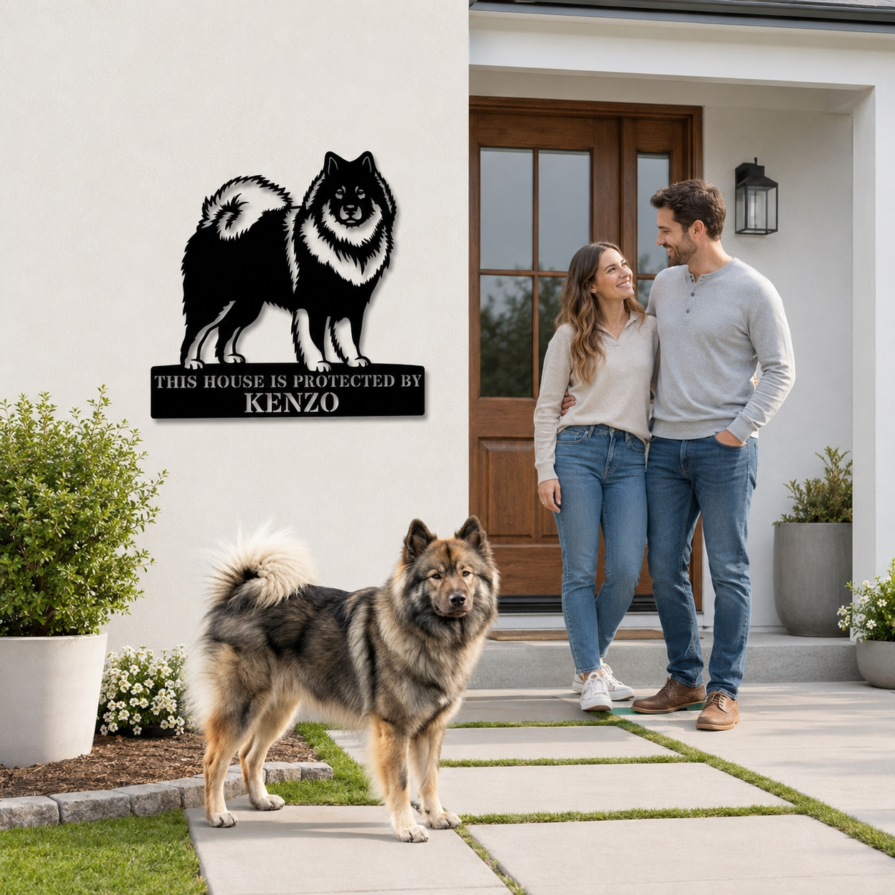 Personalized Eurasier Guard Metal Sign Gift. Custom Dog Name Wall Decor