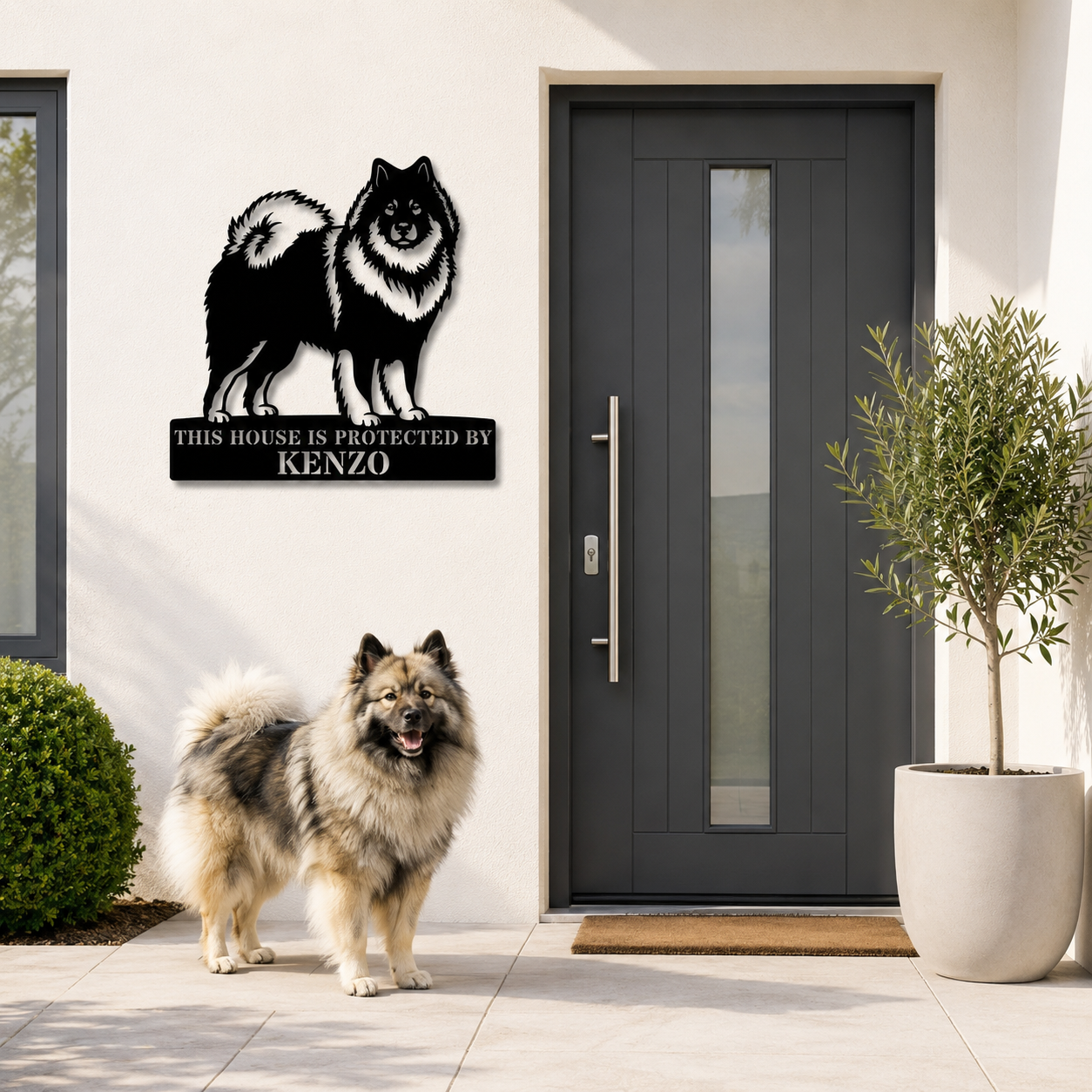 Personalized Eurasier Guard Metal Sign Gift. Custom Dog Name Wall Decor