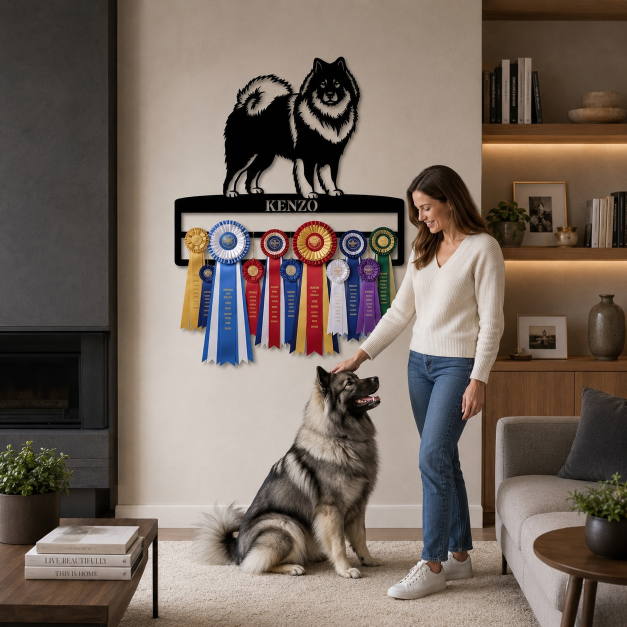 Personalized Eurasier Rosette Name Metal Sign Champion Display
