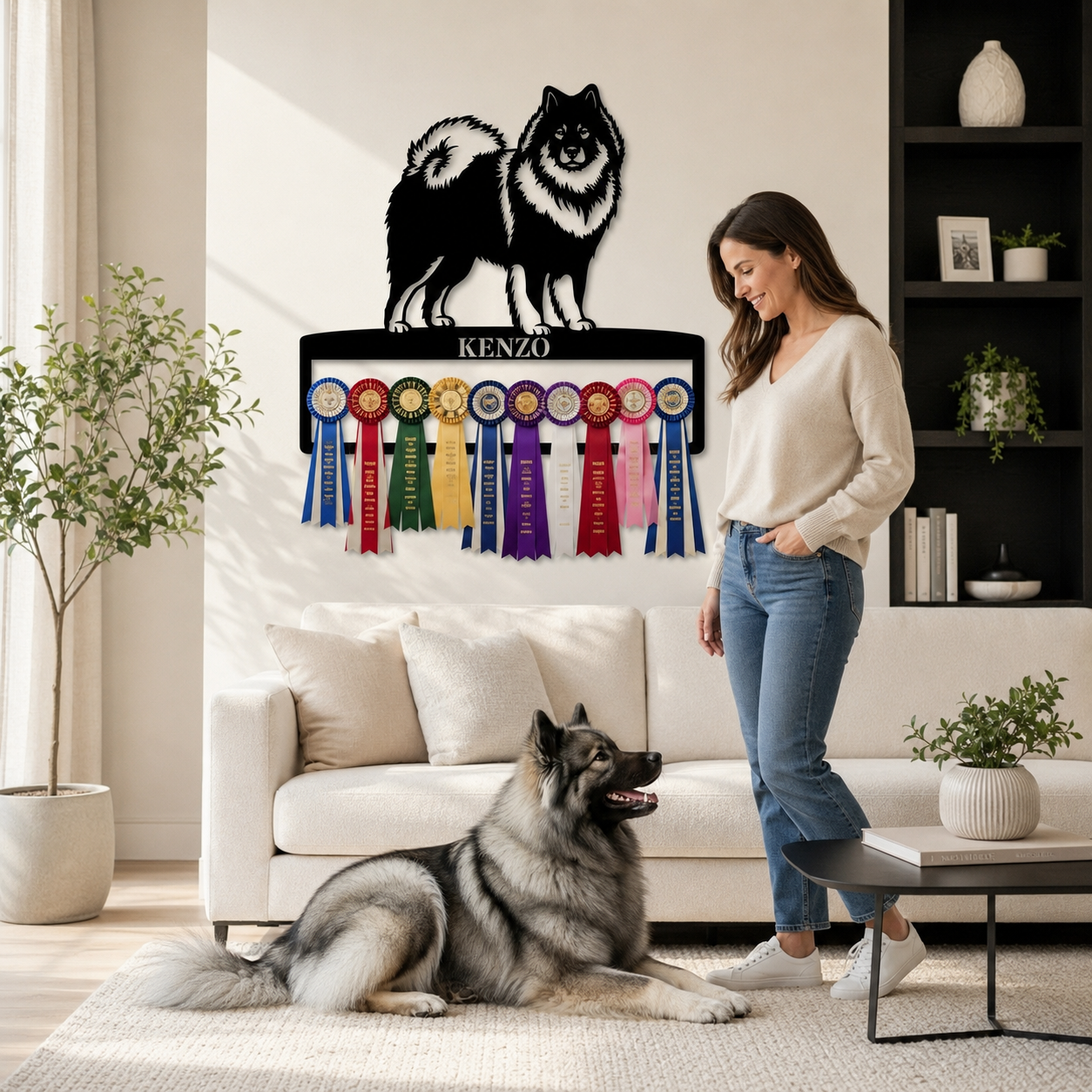 Personalized Eurasier Rosette Name Metal Sign Champion Display