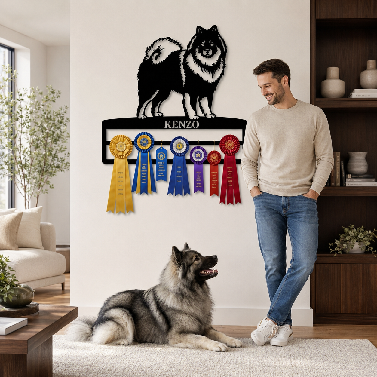 Personalized Eurasier Rosette Name Metal Sign Champion Display