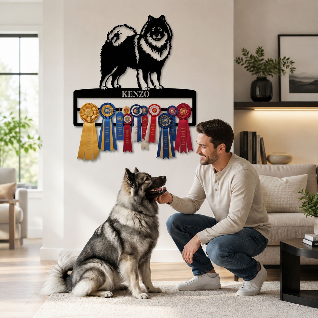 Personalized Eurasier Rosette Name Metal Sign Champion Display