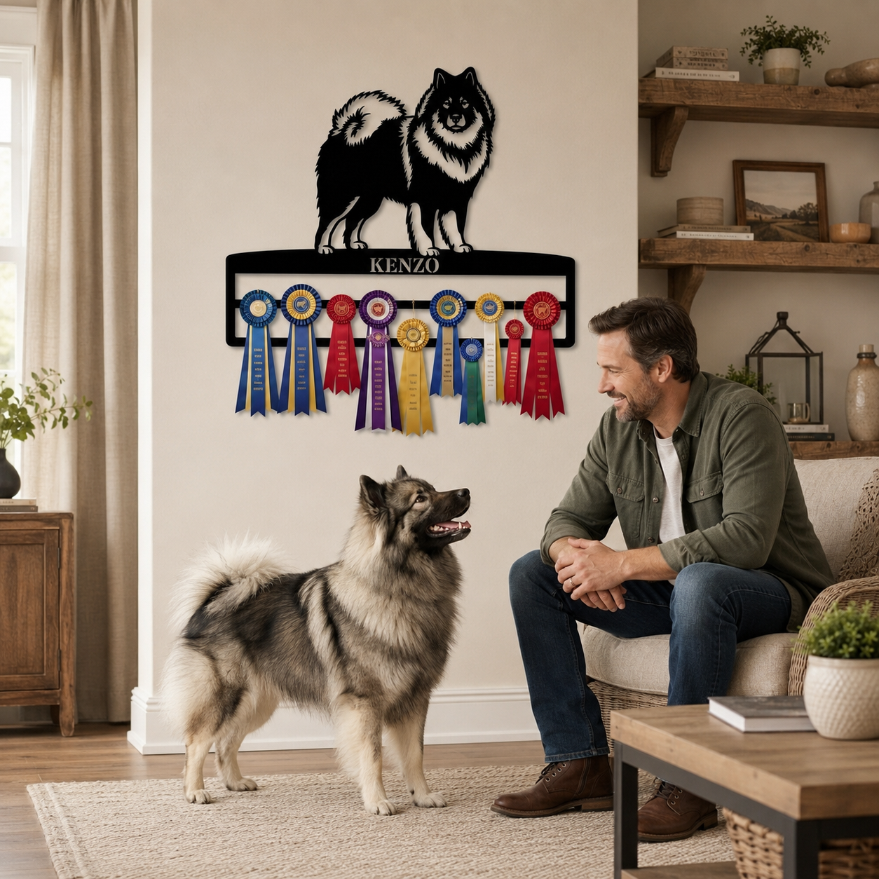Personalized Eurasier Rosette Name Metal Sign Champion Display