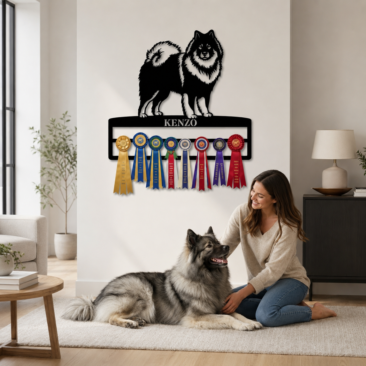 Personalized Eurasier Rosette Name Metal Sign Champion Display