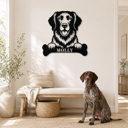 Personalized German Shorthaired Pointer With Bone Metal Sign