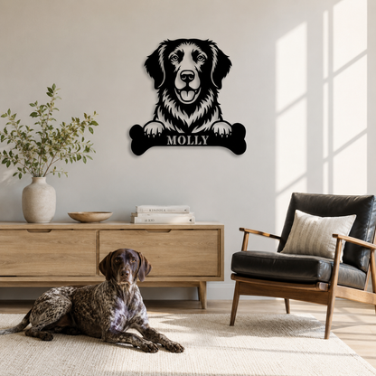 Personalized German Shorthaired Pointer With Bone Metal Sign