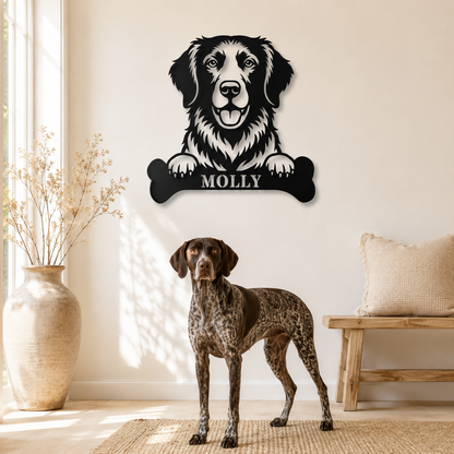 Personalized German Shorthaired Pointer With Bone Metal Sign