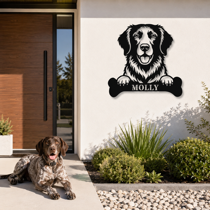 Personalized German Shorthaired Pointer With Bone Metal Sign