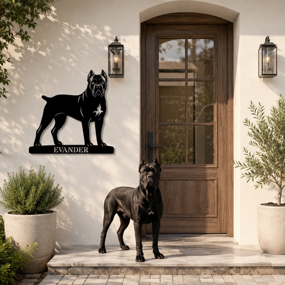 Personalized Cane Corso Name Metal Sign. Custom Dog Owner Wall Decor Gift