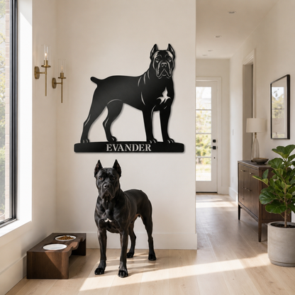 Personalized Cane Corso Name Metal Sign. Custom Dog Owner Wall Decor Gift