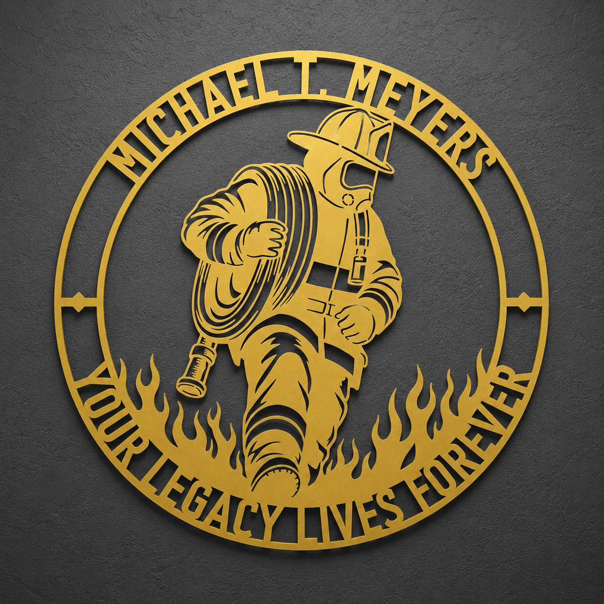 Personalized Firefighter Award Name Metal Sign Gift. Custom Volunteer Wall Decor