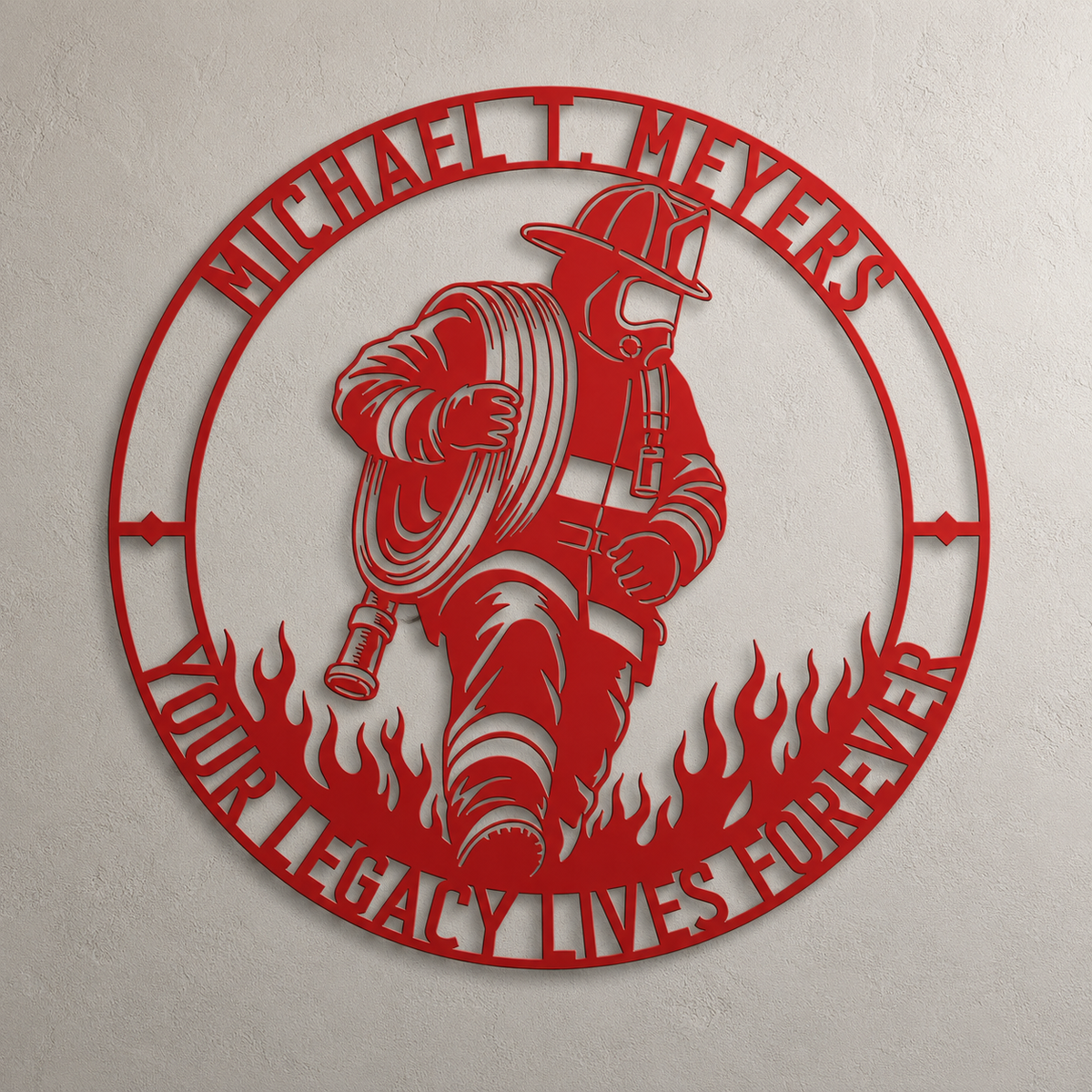Personalized Firefighter Award Name Metal Sign Gift. Custom Volunteer Wall Decor