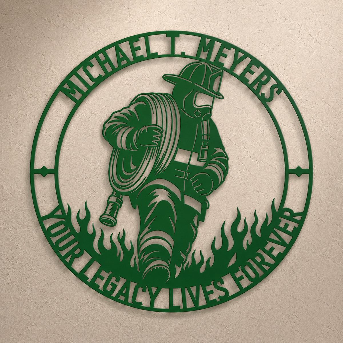 Personalized Firefighter Award Name Metal Sign Gift. Custom Volunteer Wall Decor