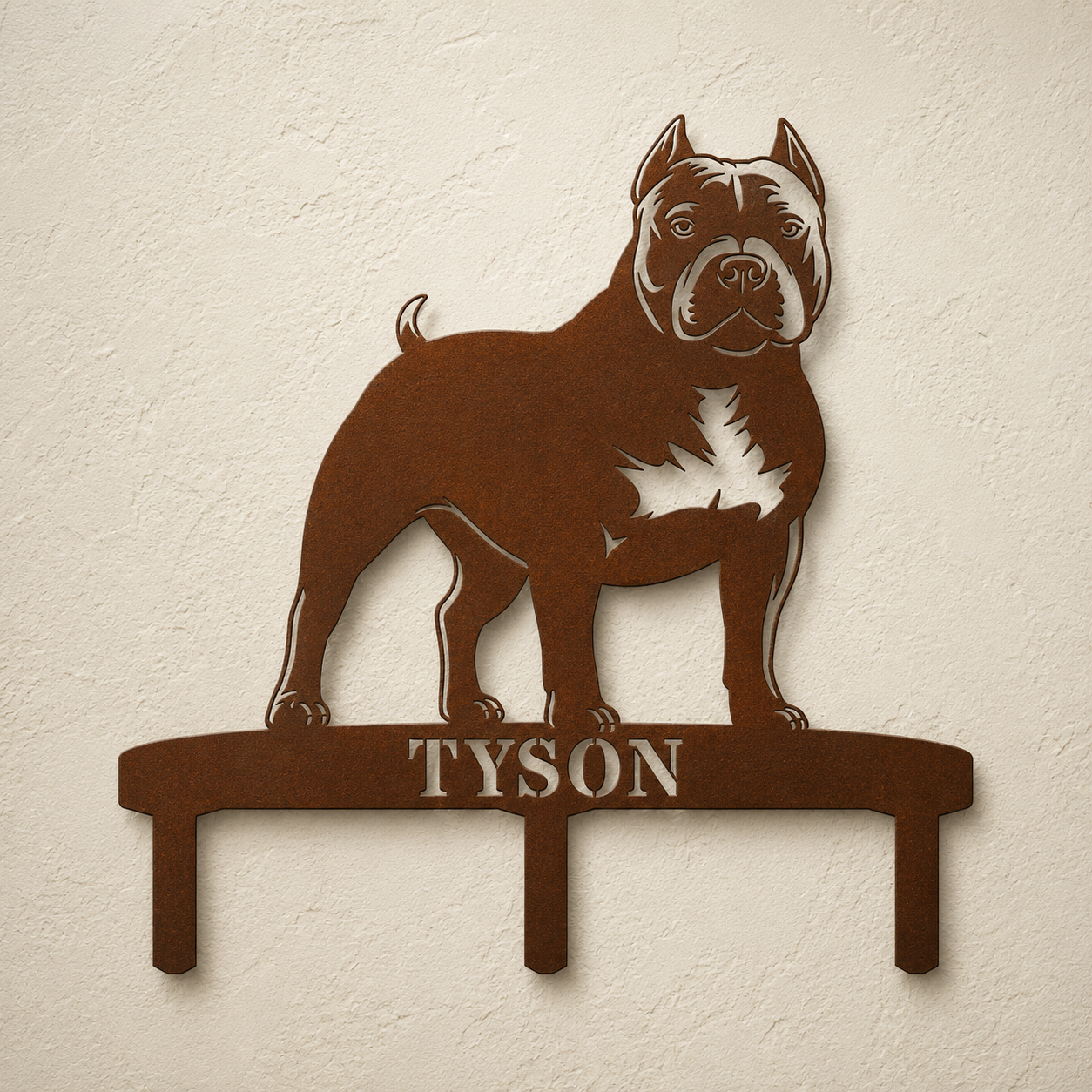 Personalized American Bully Garden Metal Sign With Stakes. Custom Dog Yard Name Gift