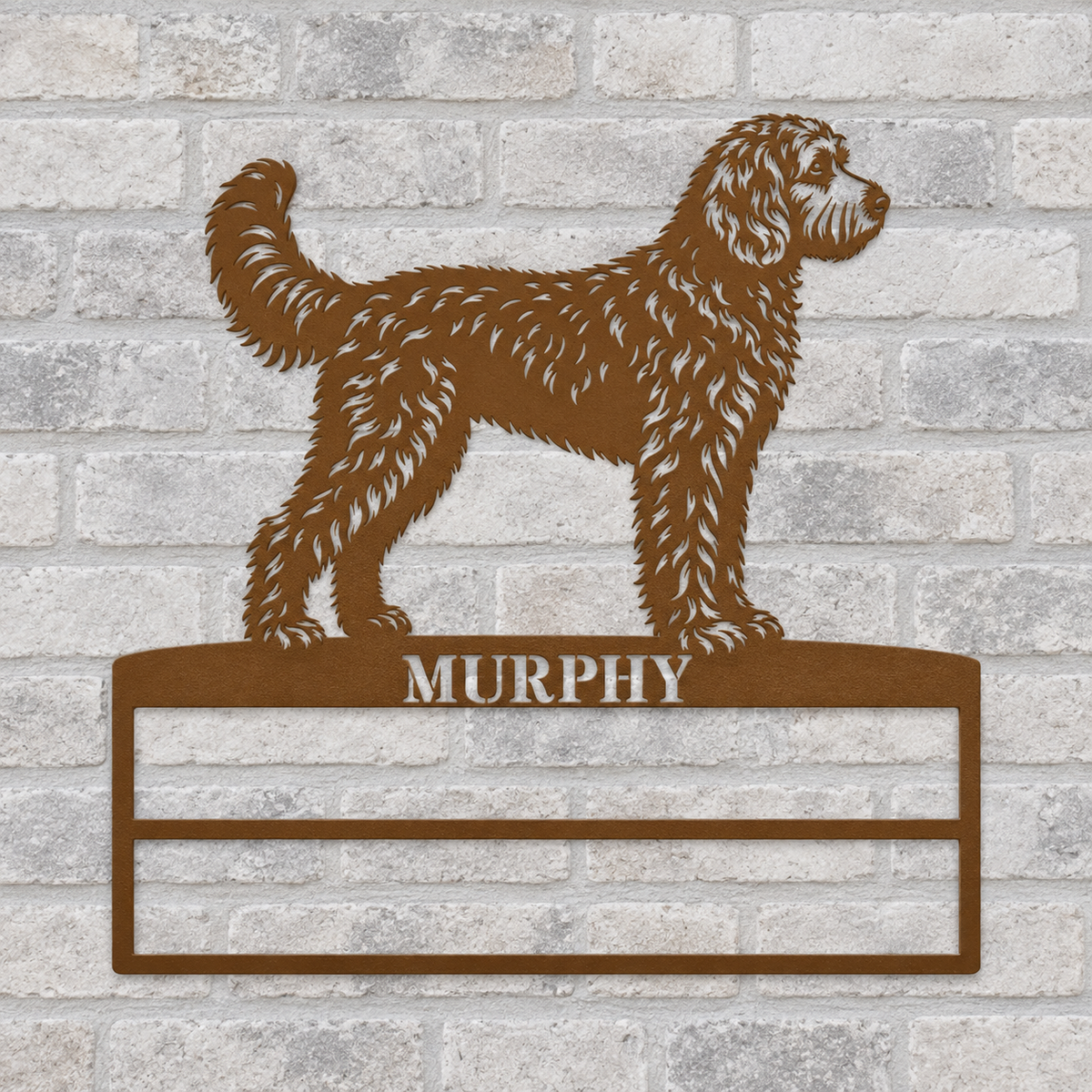 Personalized Doodle Rosette Metal Sign. Dog Champion Name Ribbon Display