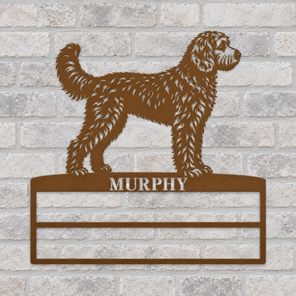 Personalized Doodle Rosette Metal Sign. Dog Champion Name Ribbon Display