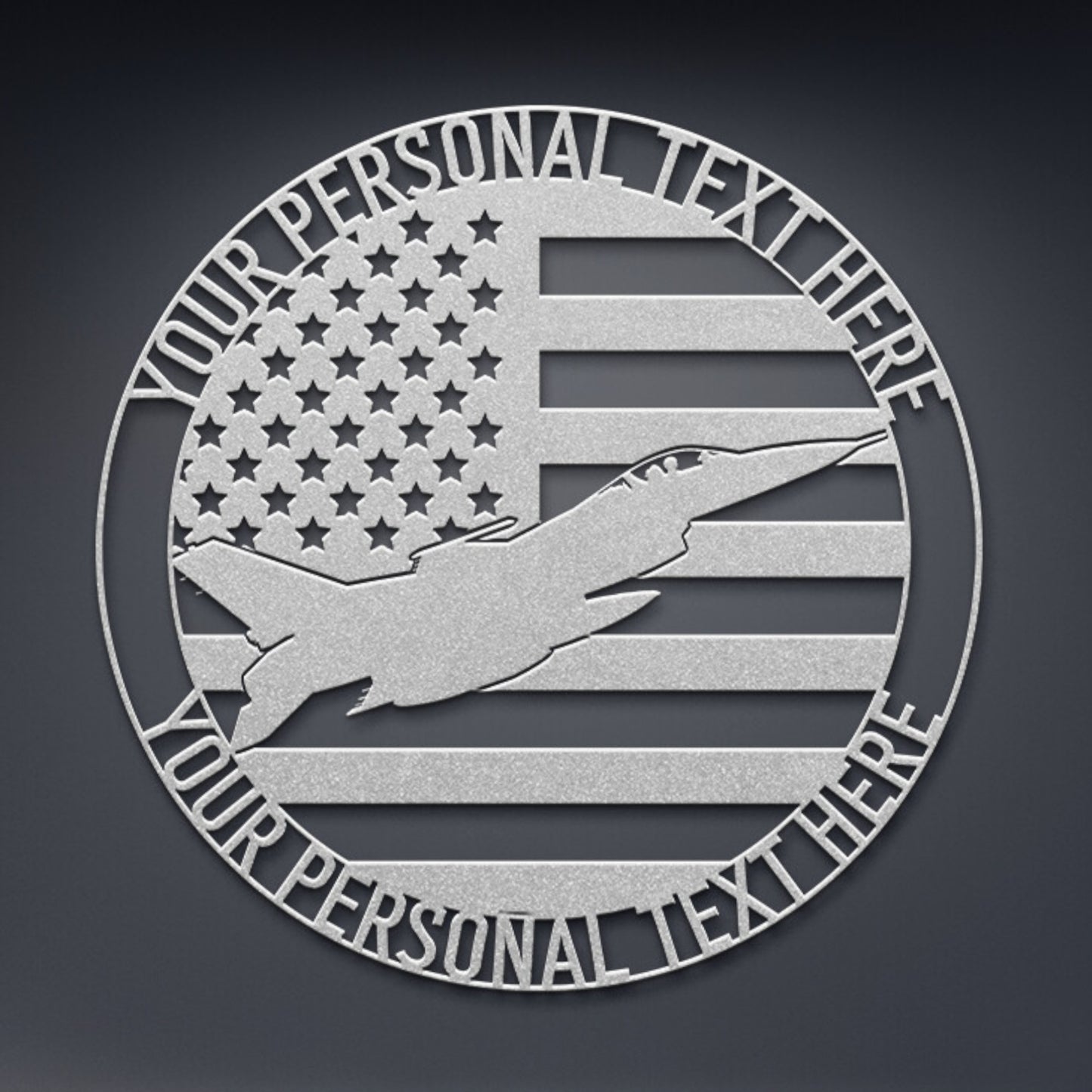 Personalized Jet Fighter Pilot Name Metal Sign. Custom Air Force Pilot Steel Sign. American Aviator. Patriotic Veteran Wall Decor Army Gift
