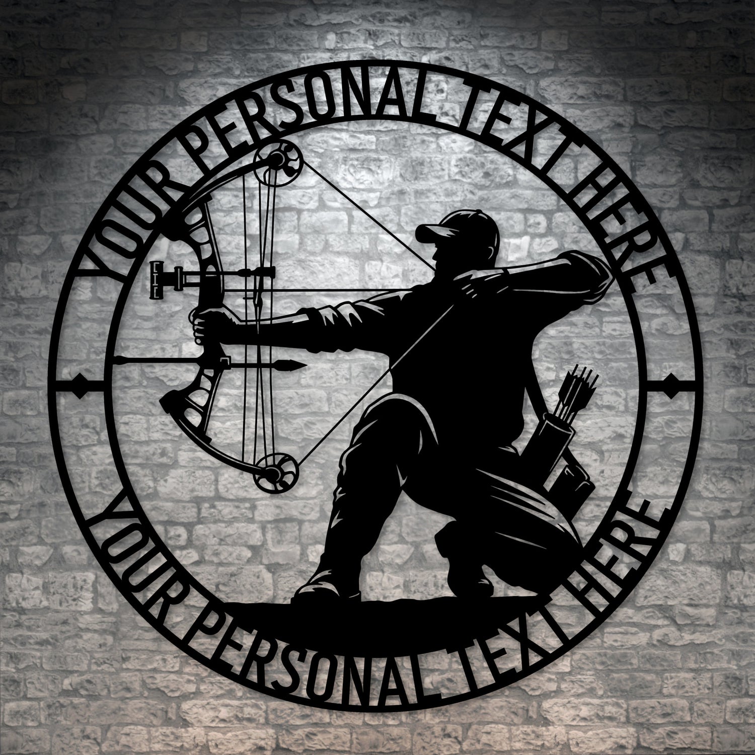 Large Personalized Bowman Name Metal Sign Decor In Black With Custom Text