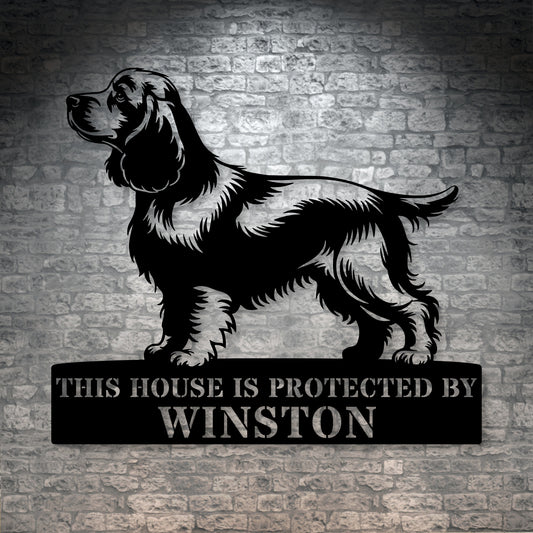 Large Personalized Cocker Spaniel Metal Sign In Black. Custom Dog Owner Wall Decor Gift