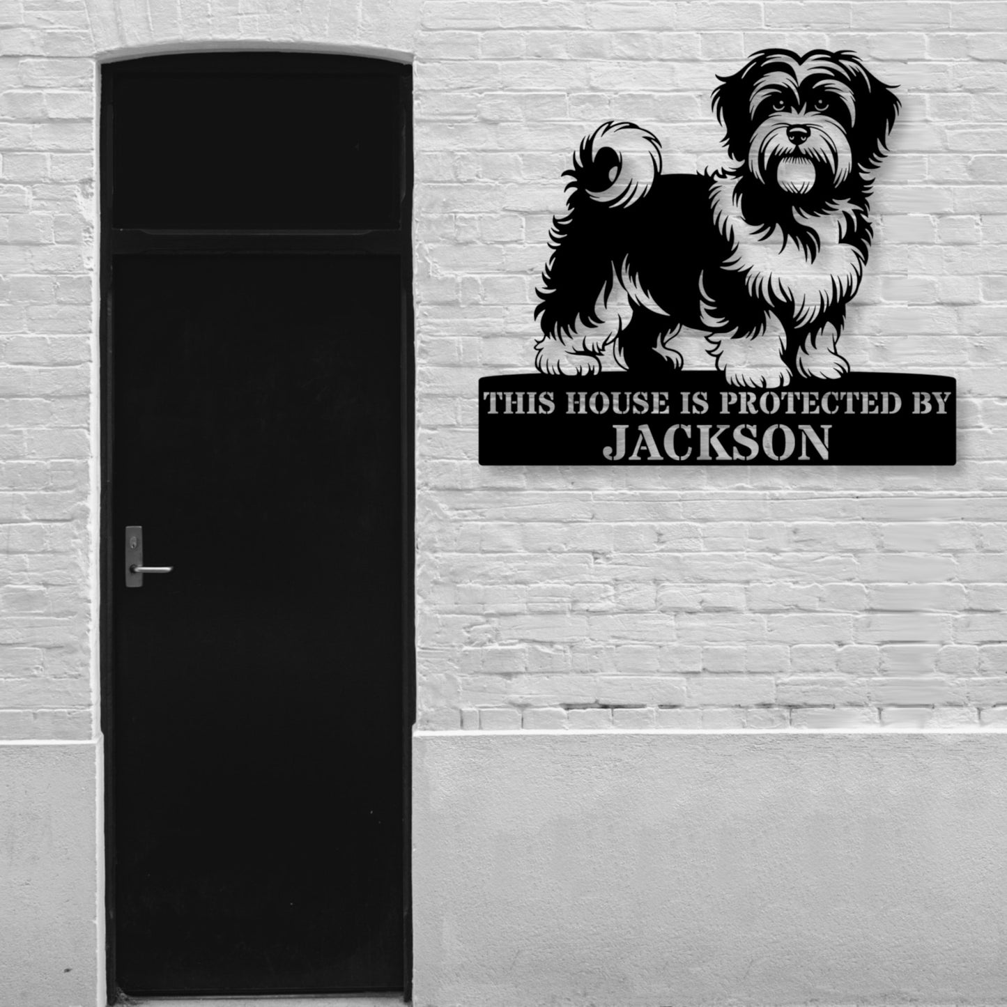 Large Personalized Havanese Metal Sign In Black. Custom Dog Owner Wall Decor Gift.