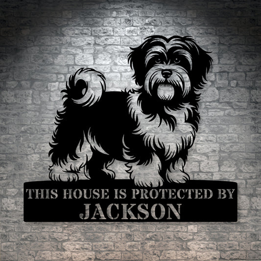 Large Personalized Havanese Metal Sign In Black. Custom Dog Owner Wall Decor Gift
