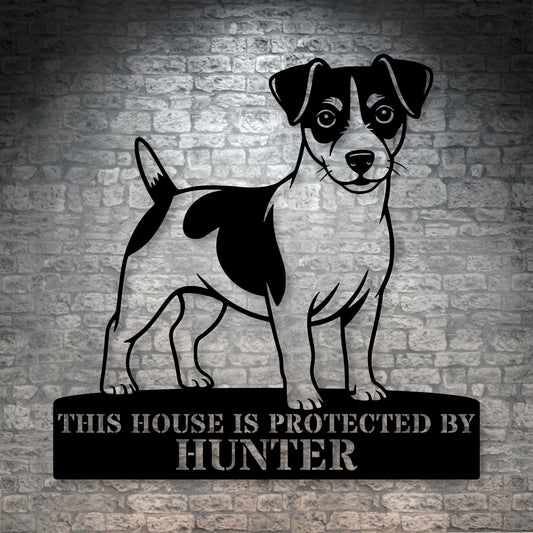 Large Personalized Jack Russel Terrier Metal Sign In Black. Custom Dog Owner Wall Decor Gift