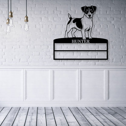 Large Personalized Jack Russel Terrier Ribbon Display Metal Sign. Custom Dog Champion Wall Decor Gift