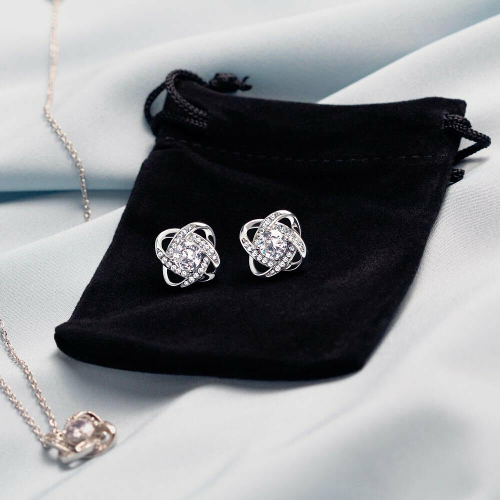 My Soulmate Love Knot Necklace & Earring Set For Her. Custom Jewelry Box Gift For My Girlfriend4