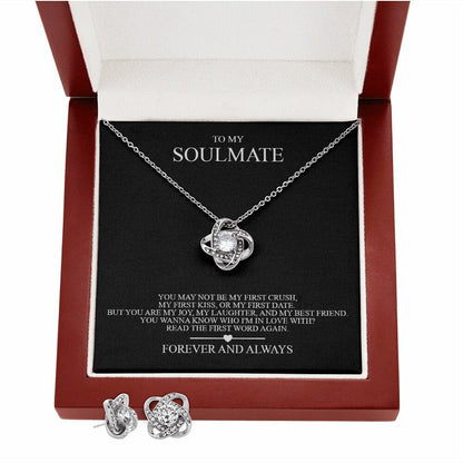 My Soulmate Love Knot Necklace & Earring Set For Her. Custom Jewelry Box Gift For My Girlfriend6