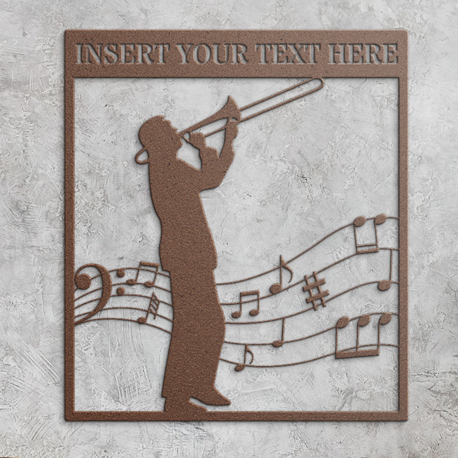 Personalized Trombonist Name Metal Sign, Custom Trombone Player Wall Decor.  Music Room Decoration. Musician Wall Hanging. Jazz Lover Gift