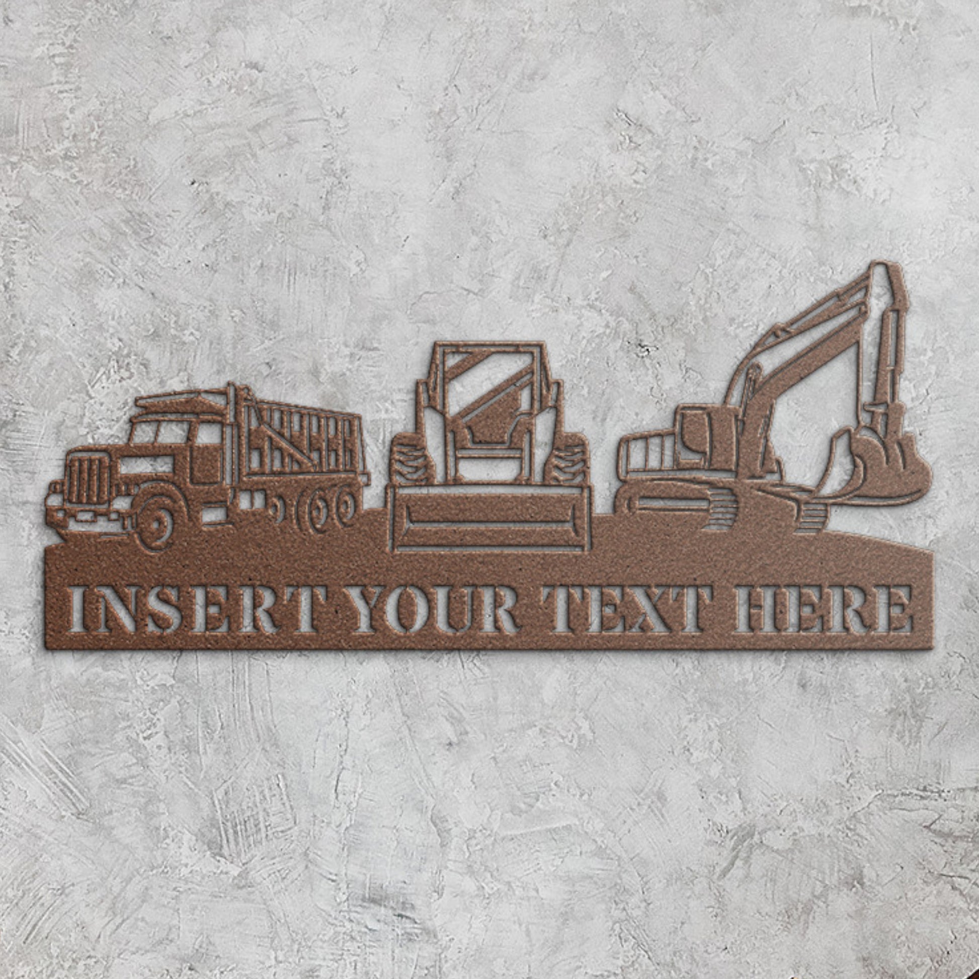 Personalized Heavy Machinery Metal Sign. Custom Construction Equipment Wall Decor Gift. Dump Truck. Excavator. Skid Steer Wall Hanging Gift