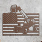 Personalized American Telehandler Metal Sign. Custom Telescopic Forklift Wall Decor Gift. Heavy Machinery Wall Hanging. Construction Worker