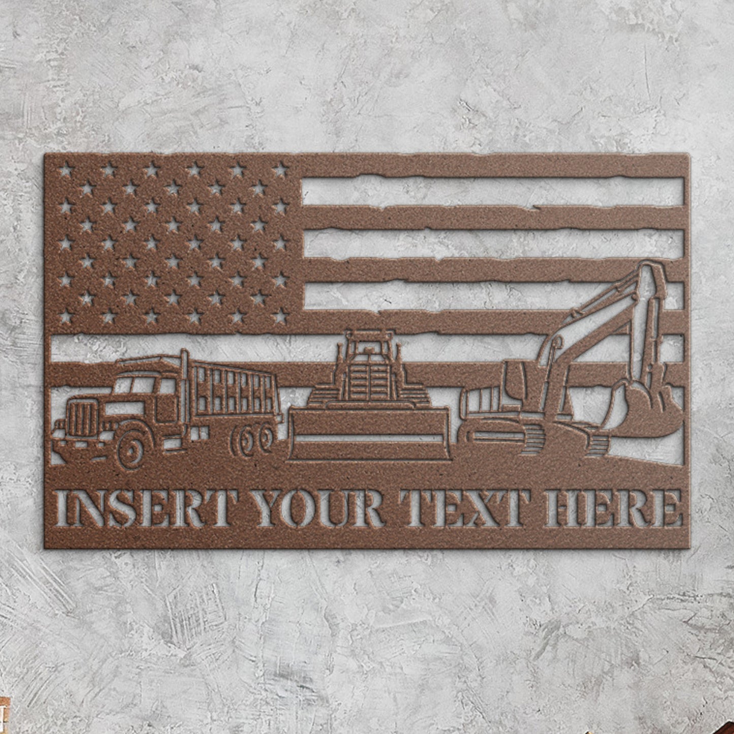 Personalized US Demolition Worker Metal Sign In Copper