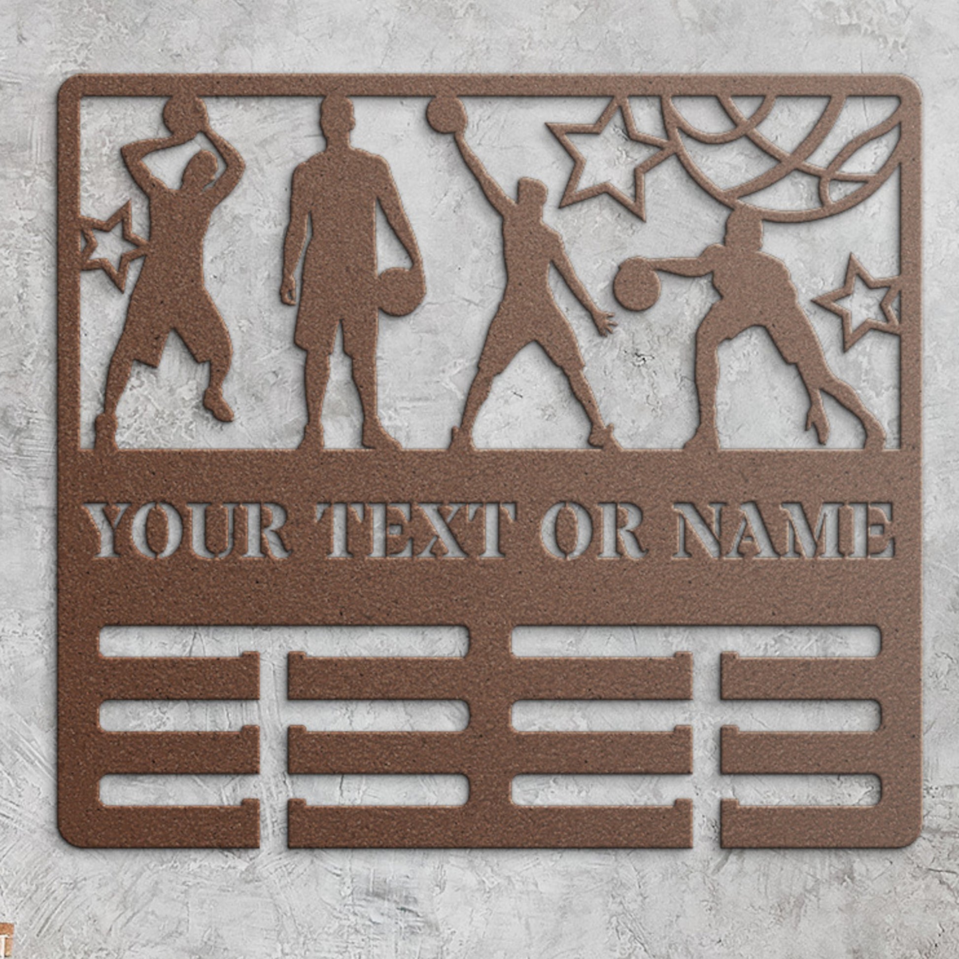 Personalized Male Basketball medal holder Name Metal Sign. Custom Medal Display Gift. Athlete Medals Wall Hanging. Sports Champion Decor Gift