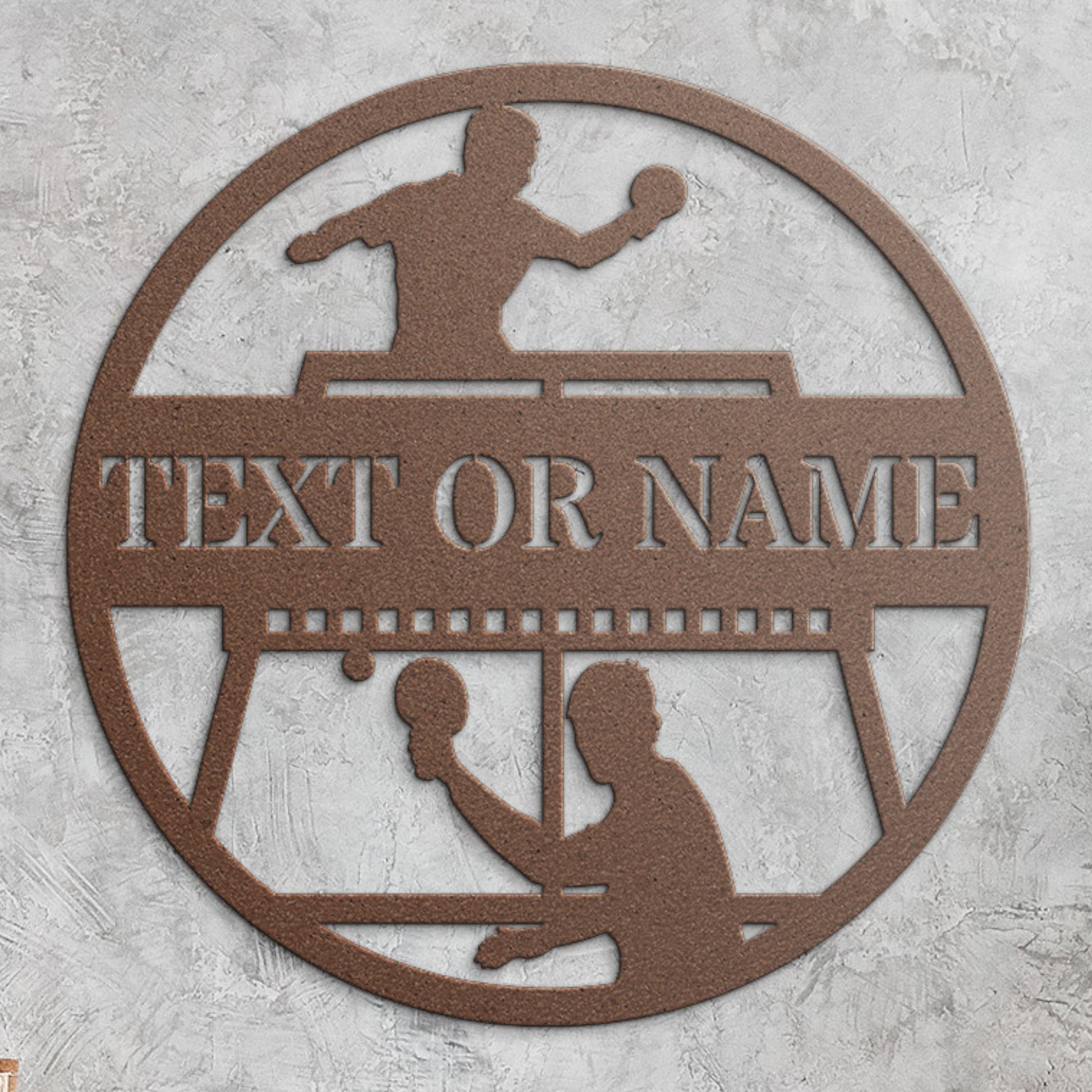 Personalized Table Tennis Player Metal Sign Gift In Copper